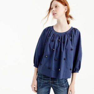 J. Crew Navy Embellished Top